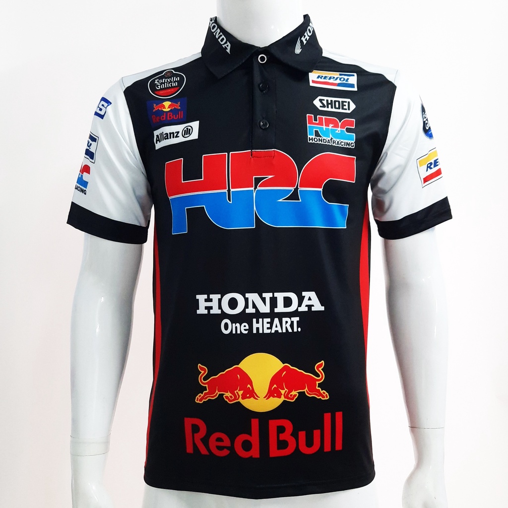 ÁO HONDA HRC - ÁO THUN XE MÁY - ÁO THUN MOTO - ÁO THUN THỂ THAO CÓ CỔ IN TEM XE MẪU HONDA HRC