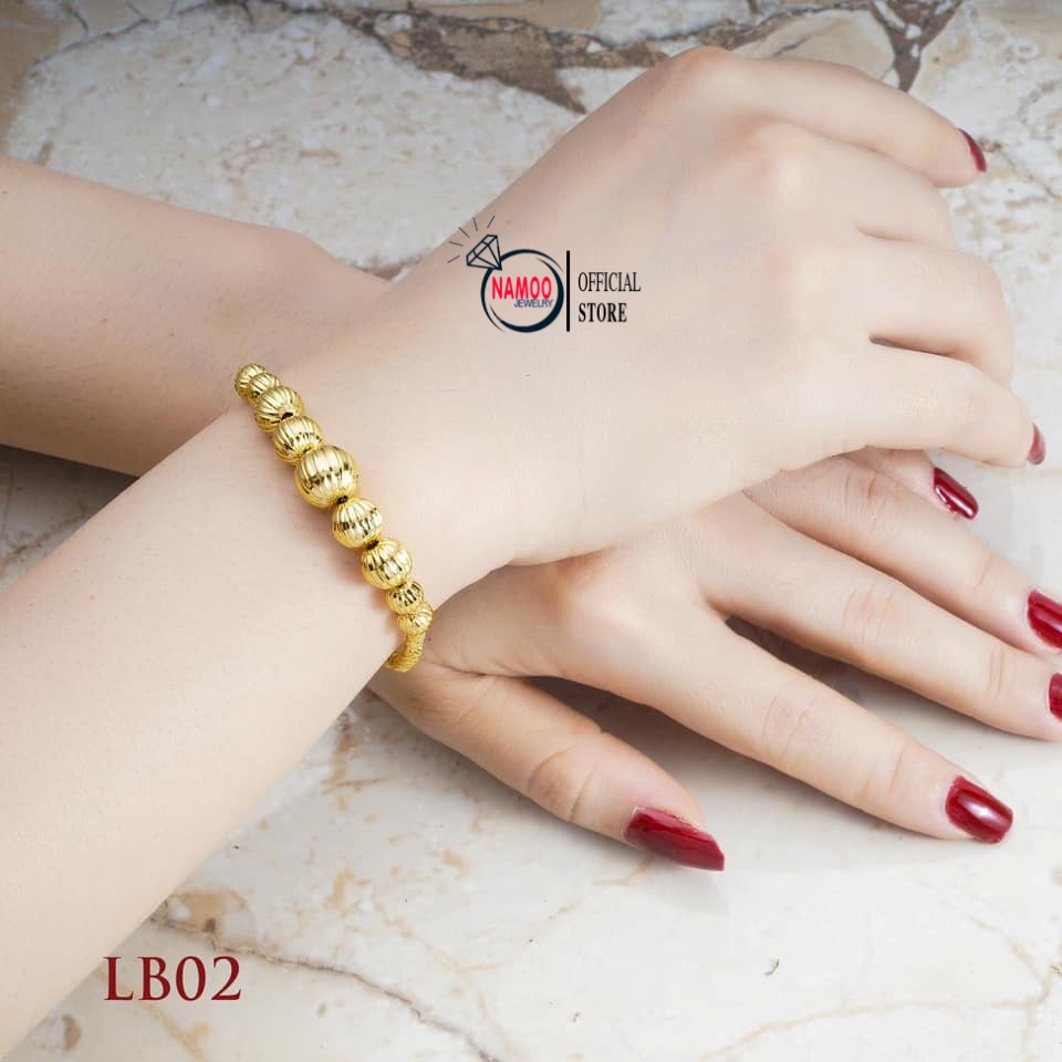 Lắc Tay Vàng Nữ, Vòng Tay Trơn XI kim Mạ 24k Cao Cấp không rỉ nhiều mẫu Namoo Jewelry