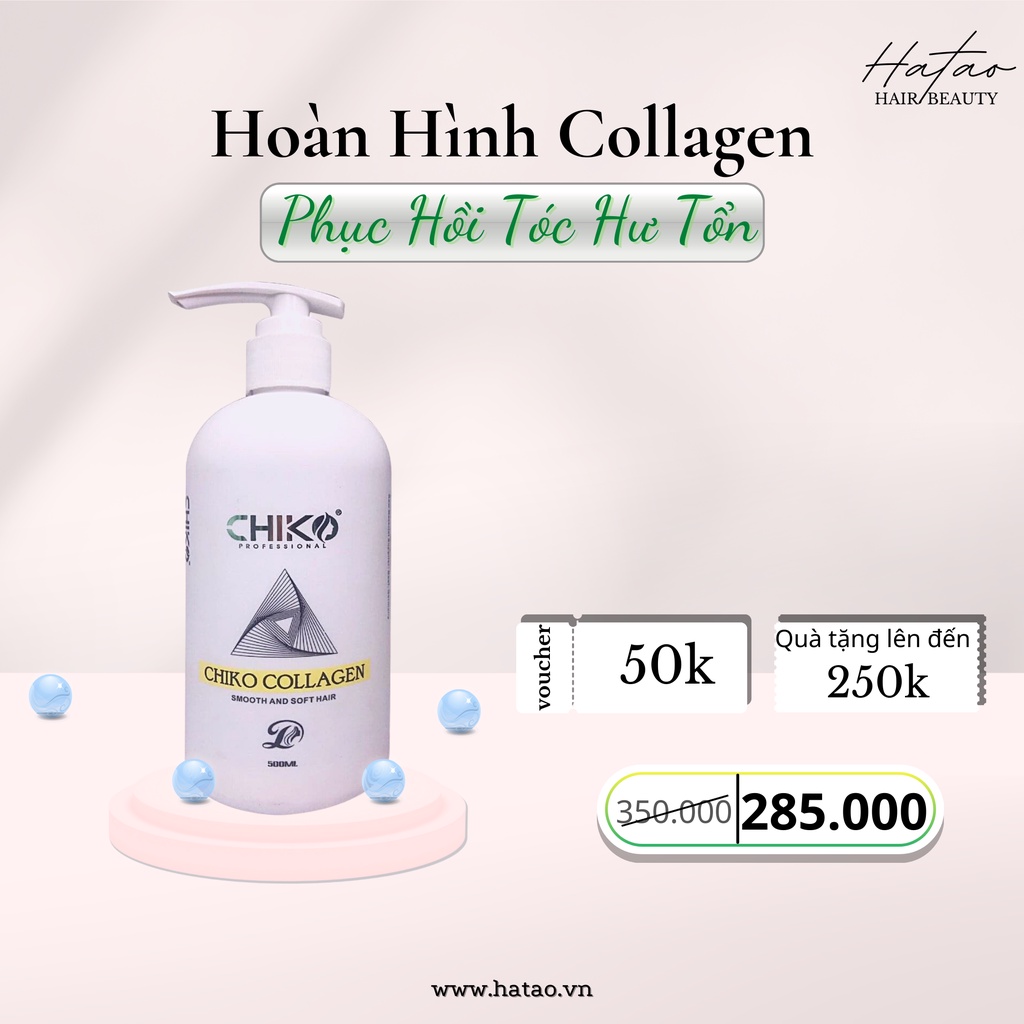 HẤP Ủ TÓC PHỤC HỒI Collagen Chiko Hương Trà Xanh Chai 500ML