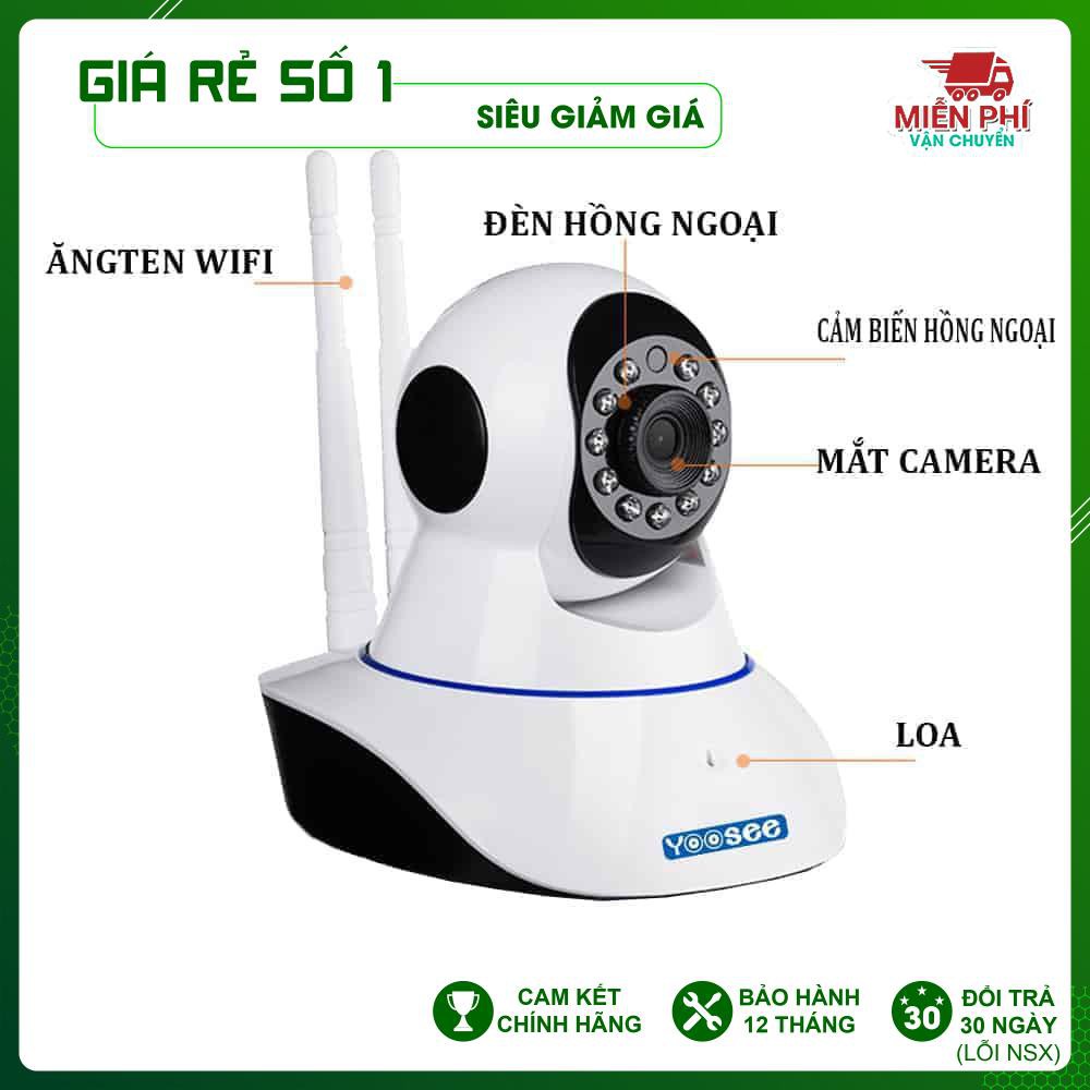 [Đơn 50K FreeShip] CAMERA GIÁM SÁT KHÔNG DÂY YOOSEE 2 RÂU | DỄ DÀNG SỬ DỤNG | 100% CHÍNH HÃNG 60002
