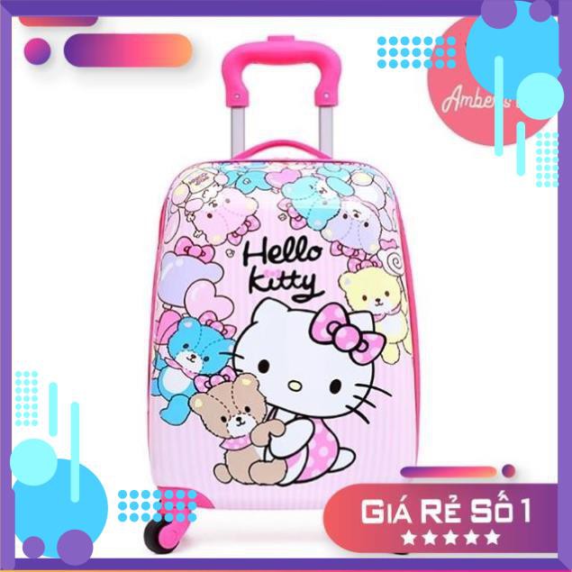 Vali kéo du lịch cho bé size 18 hình hello kitty