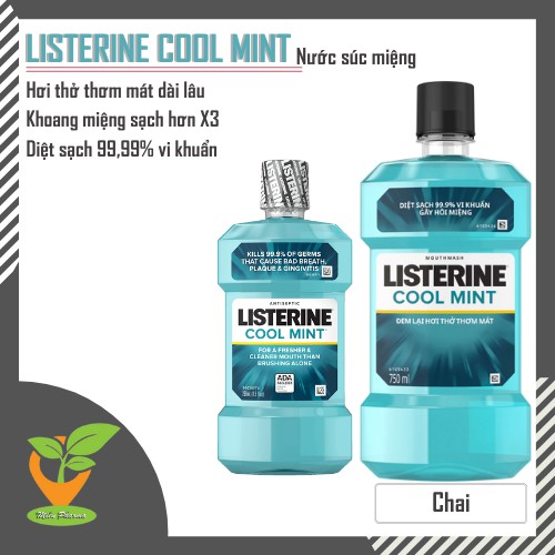 LISTERINE ® COOL MINT - Nước Súc Miệng Listerin Thơm Miệng, Diệt Khuẩn [jonhson/listerine]