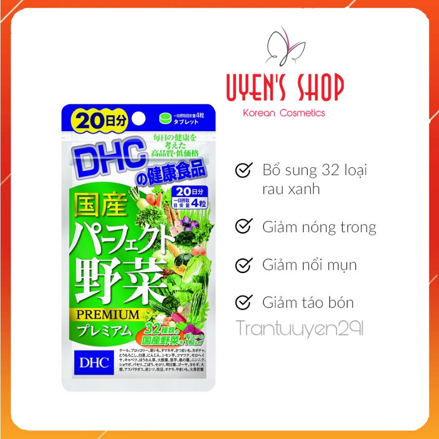 Viên uống bổ sung Rau Củ Tổng hợp DHC Perfect Vegetable - Premium Japanese Harvest