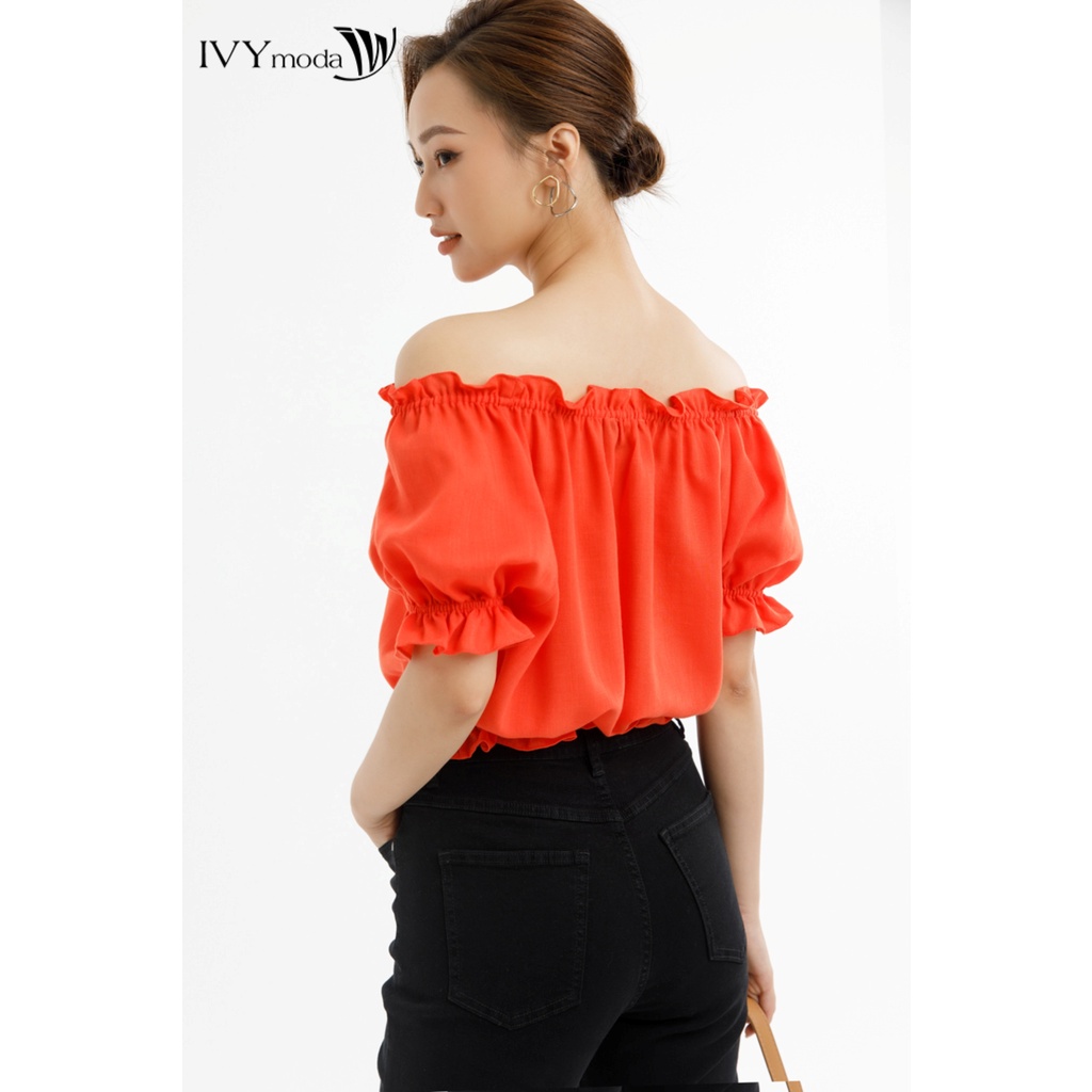 Áo trễ vai bo chun nữ IVY moda MS 16M7665