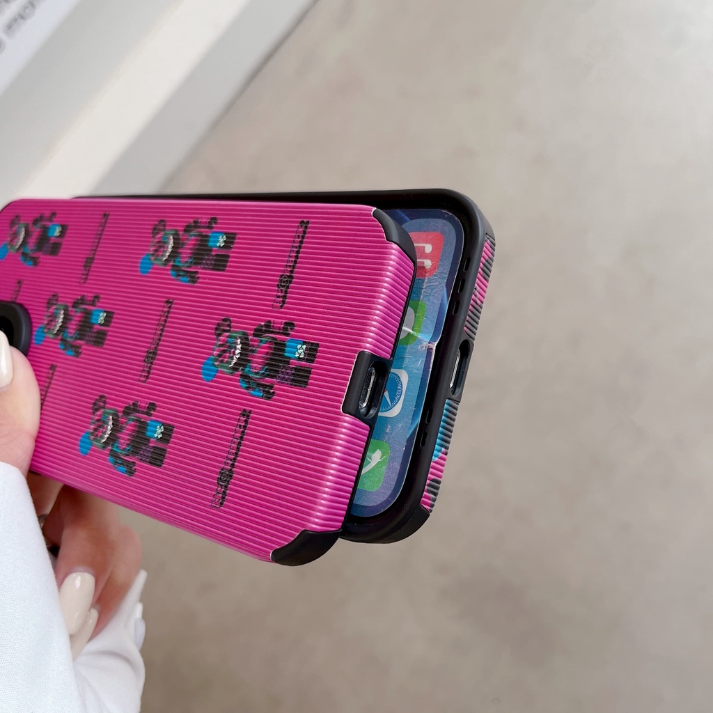 Ốp Điện Thoại Chống Sốc Màu Đỏ Hồng Thời Trang Cho iPhone 14 / 13 / 12 / 11 / X / 8 / 7P