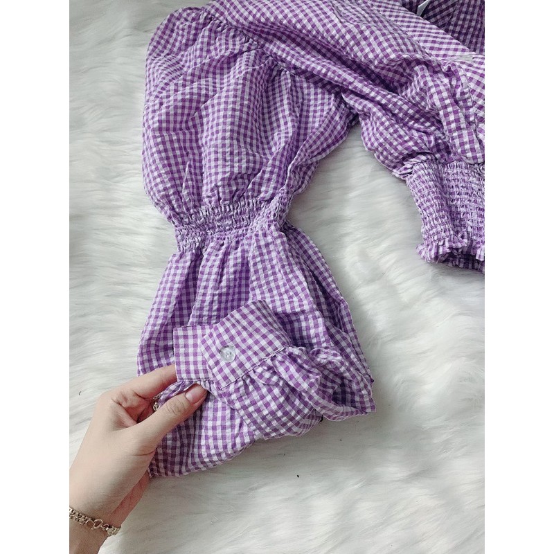 Áo sơ mi kẻ tím tuồn