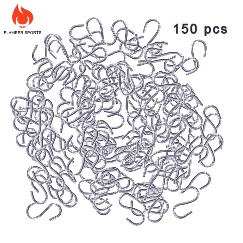 Set 150 Móc Treo Đồ Thể Thao Hình Chữ S Nhỏ Màu Bạc Chắc Chắn