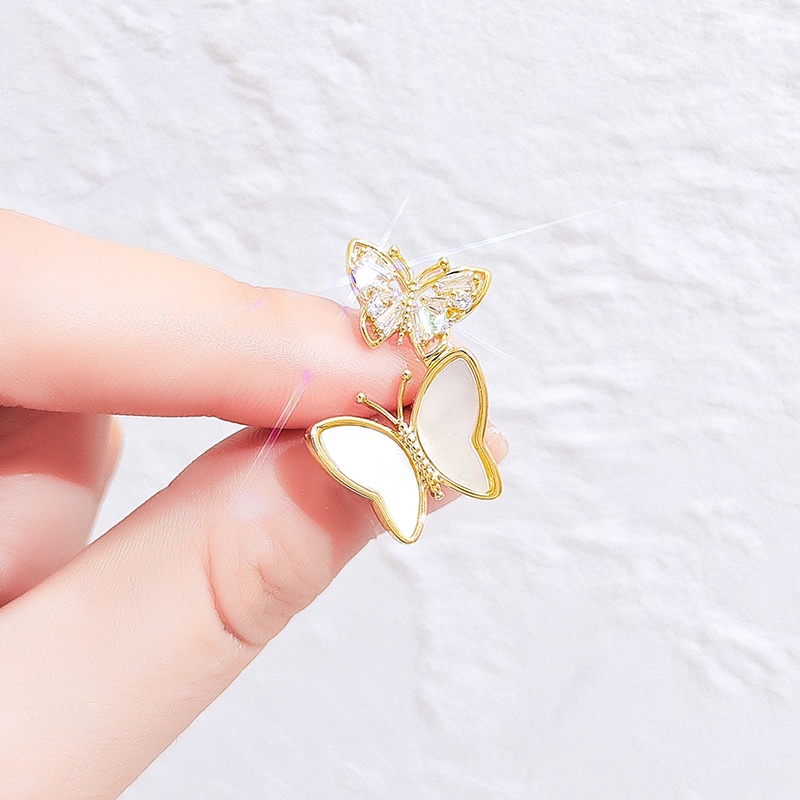 Ghim cài áo JIUDUOLAN chống lộ thiết kế bươm bướm mạ vàng 18K đa năng thời trang