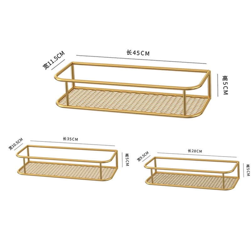 Kệ Đựng Đồ Dùng Gắn Tường Không Đục Lỗ Tiện Dụng Cho Nhà Bếp / Nhà Tắm