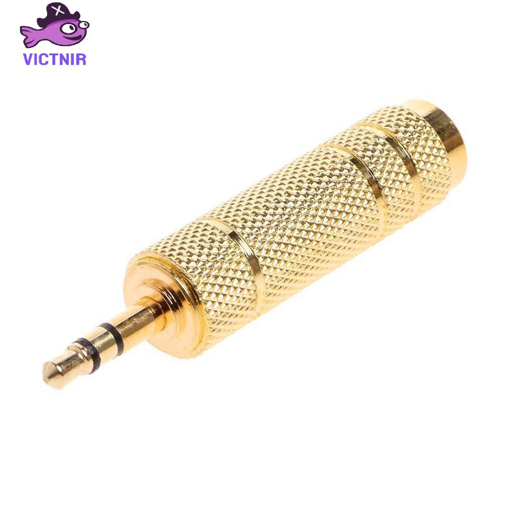 6.5Mm 1/4 Female To 3.5Mm 1/8 Male Stereo Audio Mic Plug Adapter Jack New