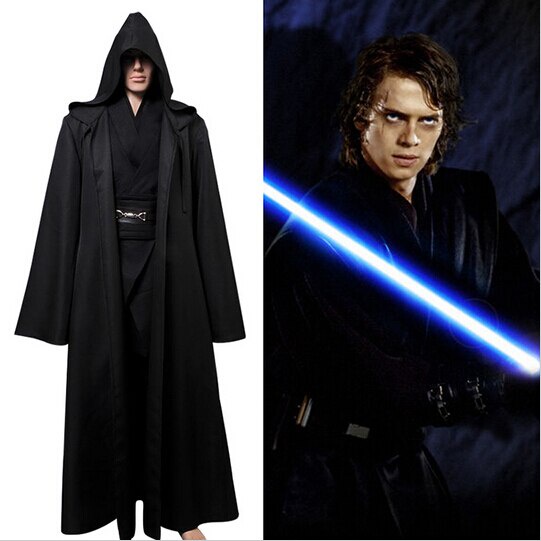 Bộ Đồ Hóa Trang Hiệp Sĩ Jedi Áo Choàng Đen Nâu Trong Phim Star Wars Ngày Halloween Dành Cho Nam Giới
