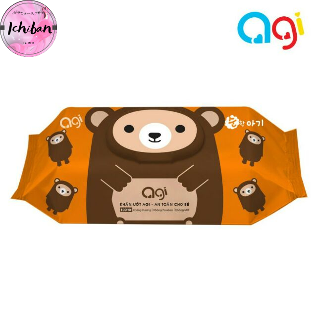 Khăn ướt AGI 100 tờ không mùi