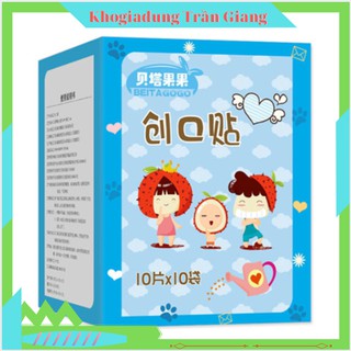 Hộp 120 băng dán cá nhân cầm máu thoáng khí họa tiết