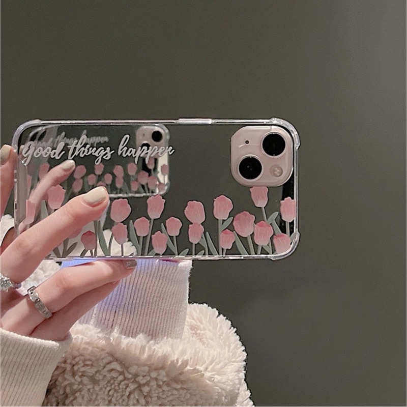 Ốp Lưng Gương Iphone/Samsung/Oppo/vivo/xiaomi Chống Sốc Flower Good Luck