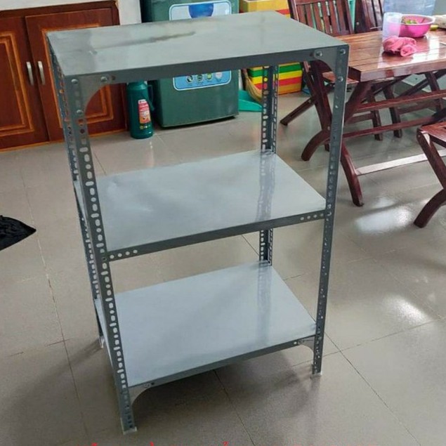 Kệ sắt v lỗ đa năng 3 tầng lắp ghép thông minh giúp sắp gọn đồ đạc ngăn nắp,dùng để hàng, để vật dụng trong nhà bếp