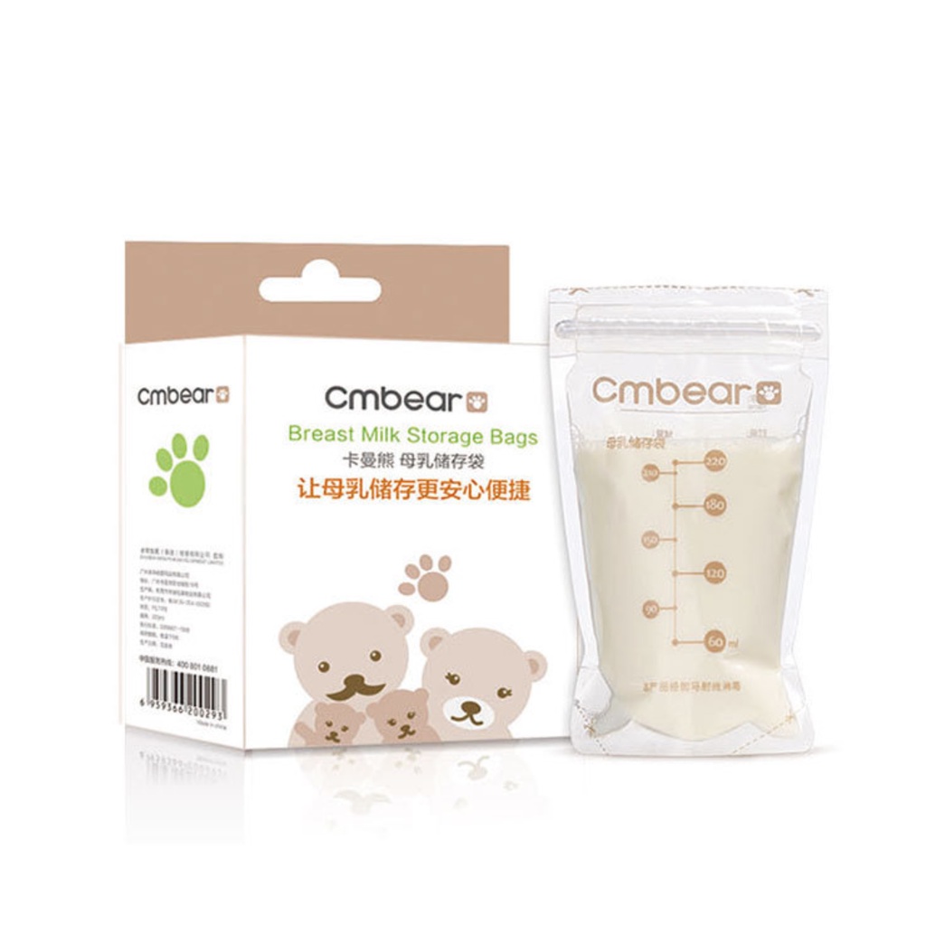 Tặng kèm 1 bút dấu - Túi Trữ Sữa CMBEAR 220ml hộp 30 túi hàng xuất Châu Âu