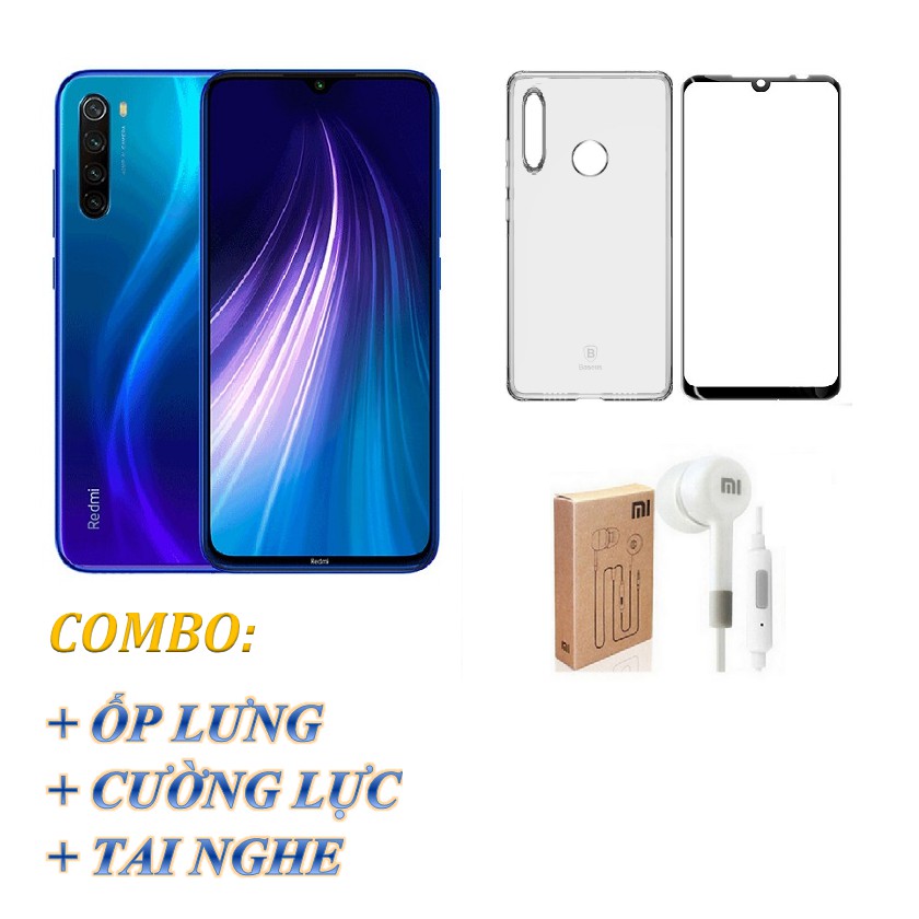 Điện thoại Xiaomi Redmi Note 8 64GB 4GB + Ốp lưng + Cường lực + Tai nghe - nhập khẩu | BigBuy360 - bigbuy360.vn