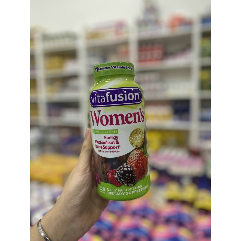 Kẹo dẻo bổ sung vitamin cho Phụ nữ của Mỹ Vitafusion Women’s Multivitamin 220 viên  - Date 7/2022