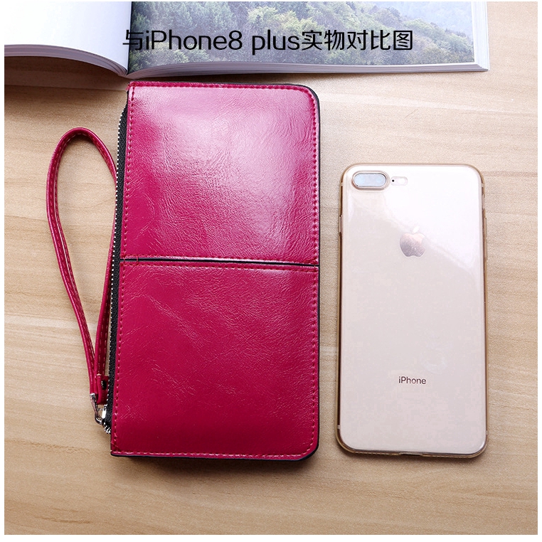 Ví nữ dáng dài có khóa kéo đa năng phong cách Hàn Quốc