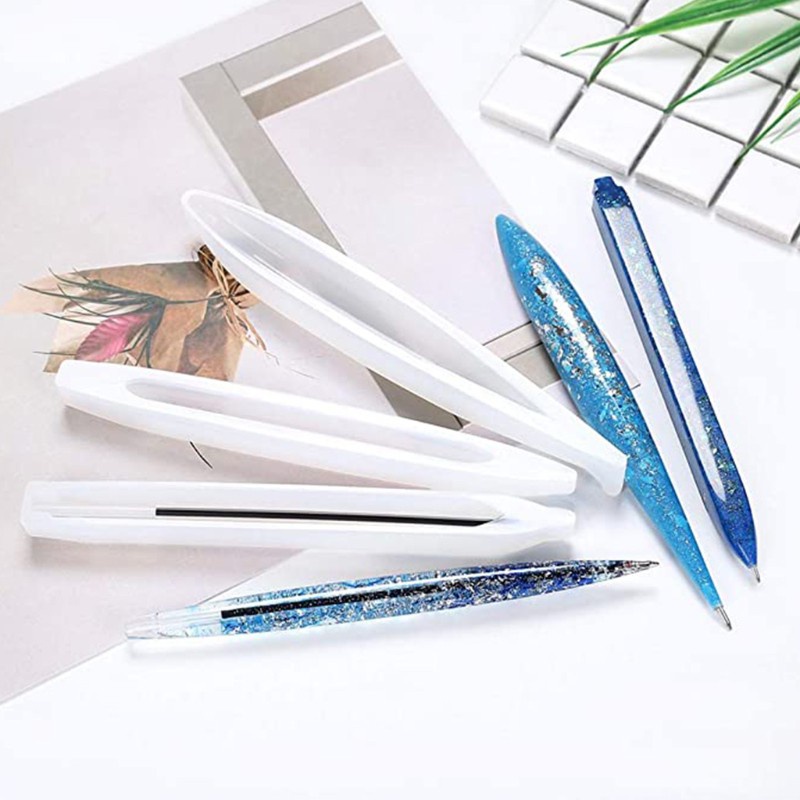 Set 5 khuôn silicon dùng làm bút bi bằng epoxy resin DIY