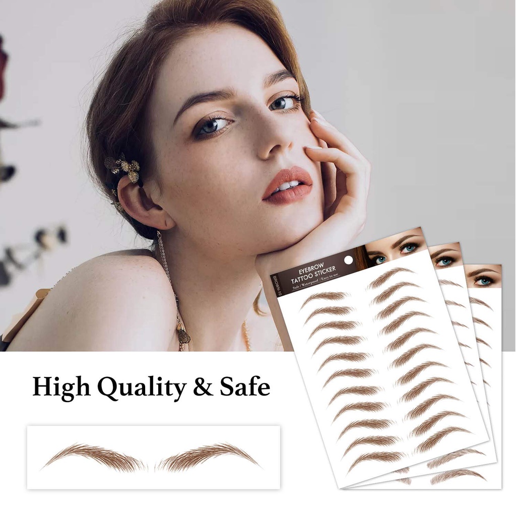 (Hàng Mới Về) Miếng Dán Lông Mày Giả 4d Tự Nhiên Kháng Nước