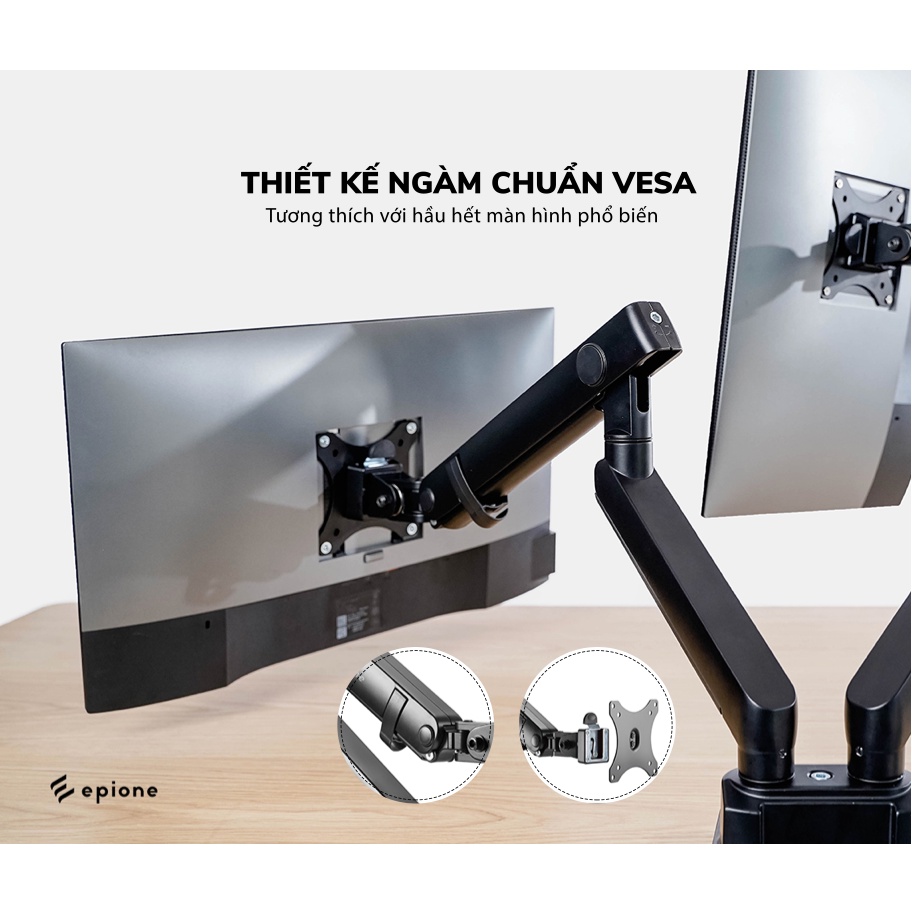 Giá treo / ARM màn hình Epione Liftup Pro (Hàng chính hãng) - Tay treo linh hoạt, cứng cáp, chịu lực lớn, chuẩn Vesa