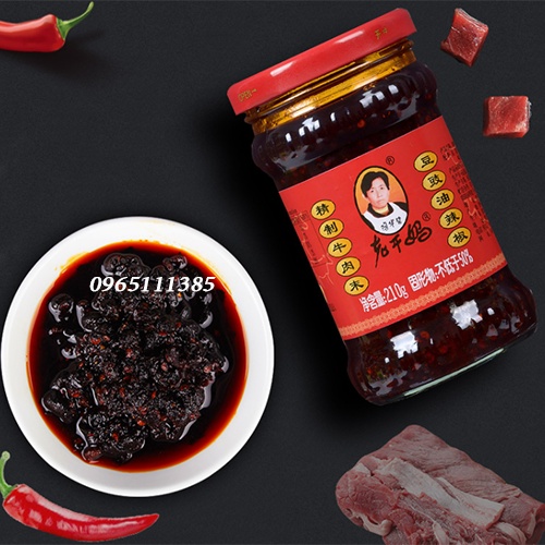 Ớt Chưng Dầu Laoganma Thịt Bò 210g⚡️⚡️Freeship⚡️⚡️ nội địa TQ