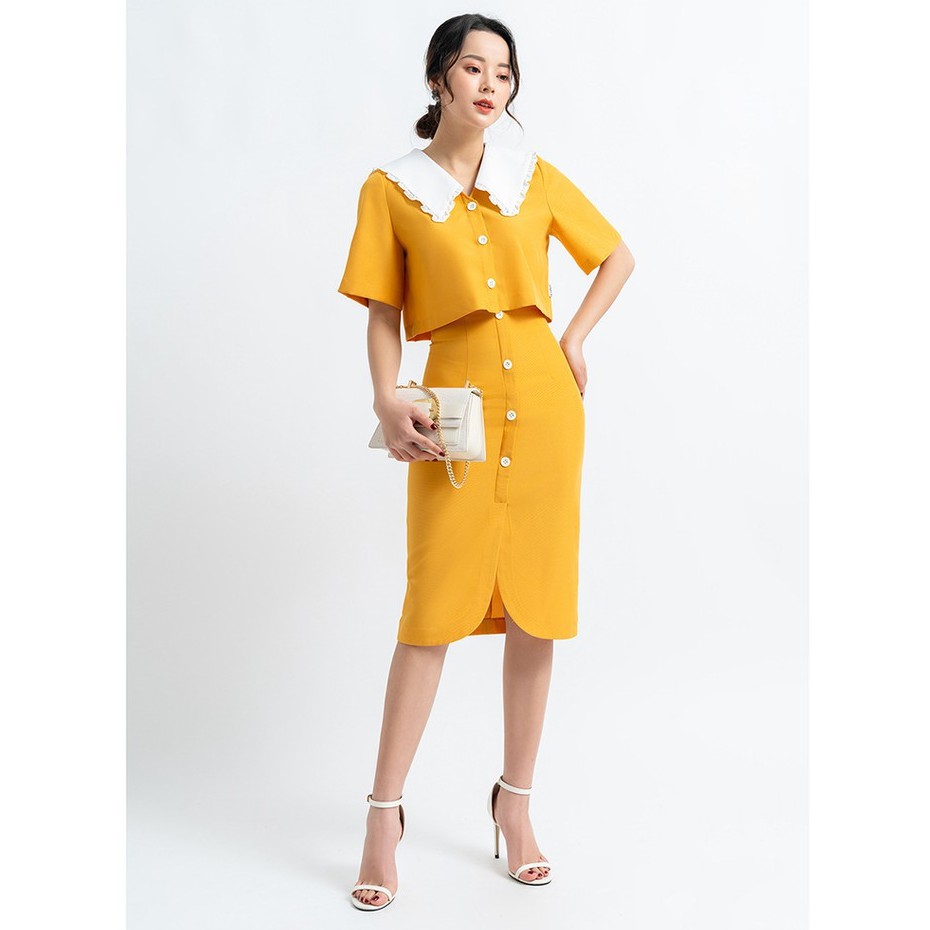 Chân váy midi dáng dài công sở 20AGAIN, thiết kế công sở thanh lịch, xẻ gấu, tôn dáng JDW0691 | BigBuy360 - bigbuy360.vn