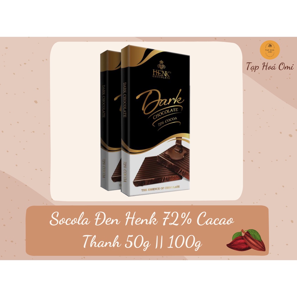 [Mã GROXUAN1 giảm 8% đơn 150K] Socola đen nguyên chất 72% cacao thanh 50g || 100g