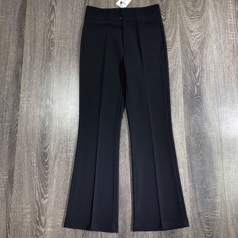 [QUÀ TẶNG BUỘC TÓC XINH XẮN] Quần ống loe cạp cao 2 cúc, quần vải ống rộng, quần loe tôn dáng, hack chân