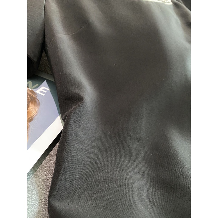 French dress Women's 2022 Summer New Design sense Bowknot bubble sleeve heavy industry diamond-encrusted spliced skinny skirt