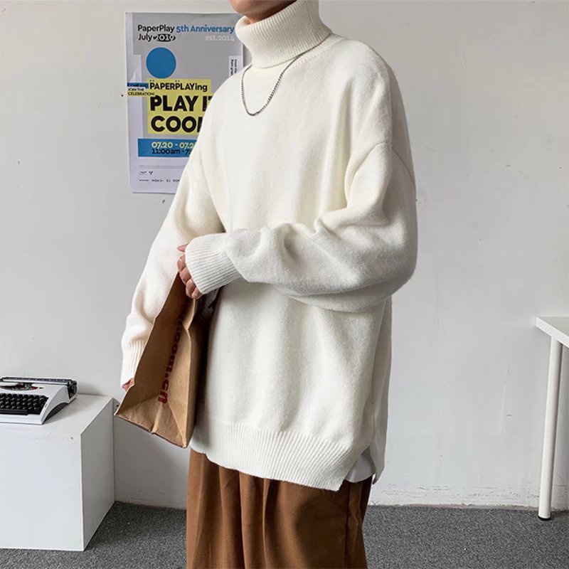 Áo sweater cổ lọ dáng rộng nhiều màu sắc tùy chọn phong cách Hàn Quốc thời trang thu đông dành cho nam
