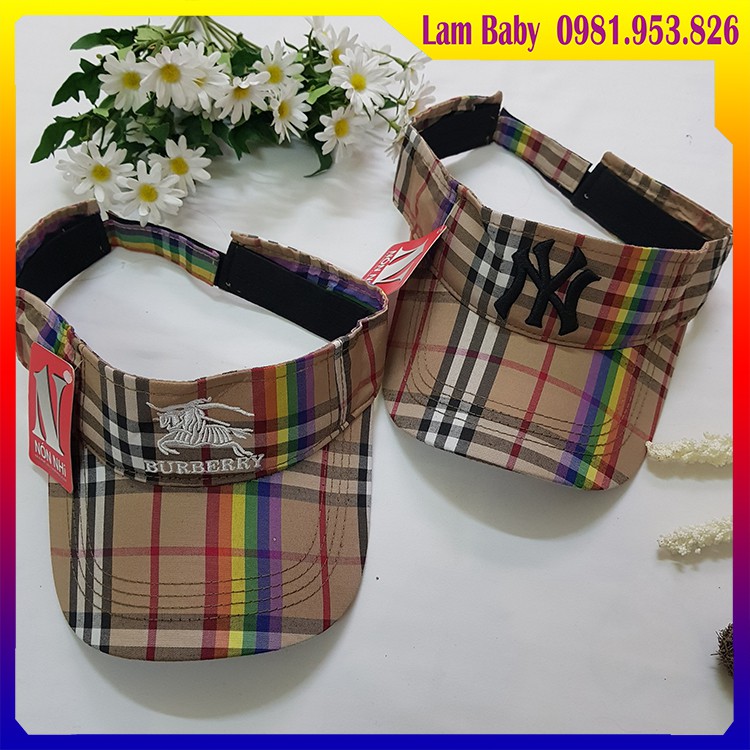Mũ Lưỡi Trai Nửa Đầu Chống Nắng Phong Cách Hàn Quốc - Họa Tiết Kẻ - Thời Trang Xuân Hè Mới Cho Nữ