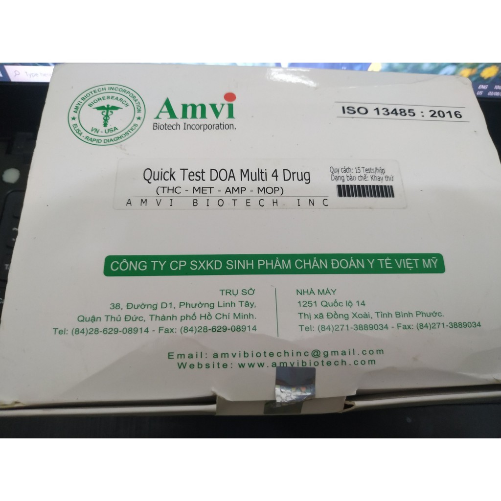 QUE THỬ NHANH MA TUY 4 CHÂN AMVI BIOTECH /TEST NUOC TIEU 4 chân AMVIBIOTECH | Thử bằng nước tiểu, nhanh chóng, chính xác