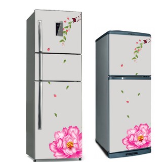 Decal dán tủ lạnh hoa 3d