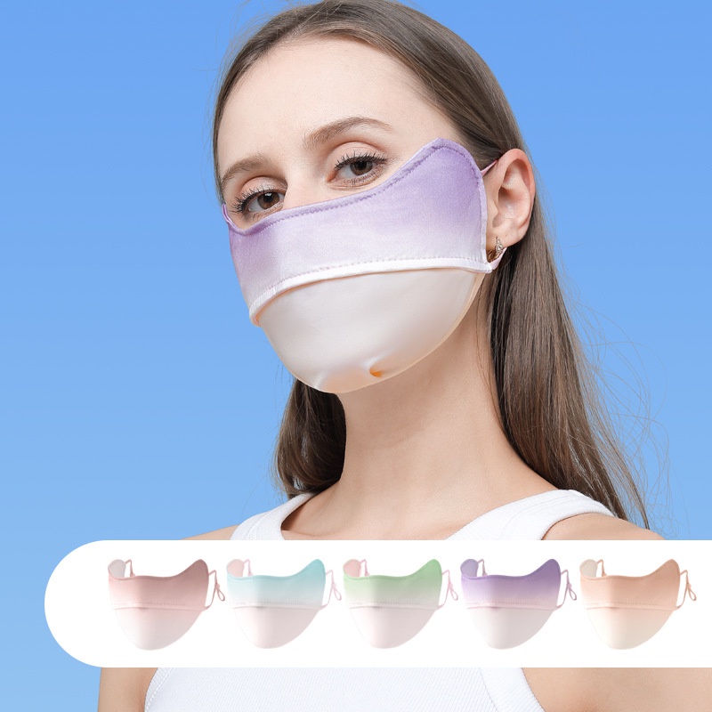Khẩu Trang Chống Nắng Tia Cực Tím Vải Lụa Mát Thoáng Khí Phù Hợp Cho Hoạt Động Ngoài Trời