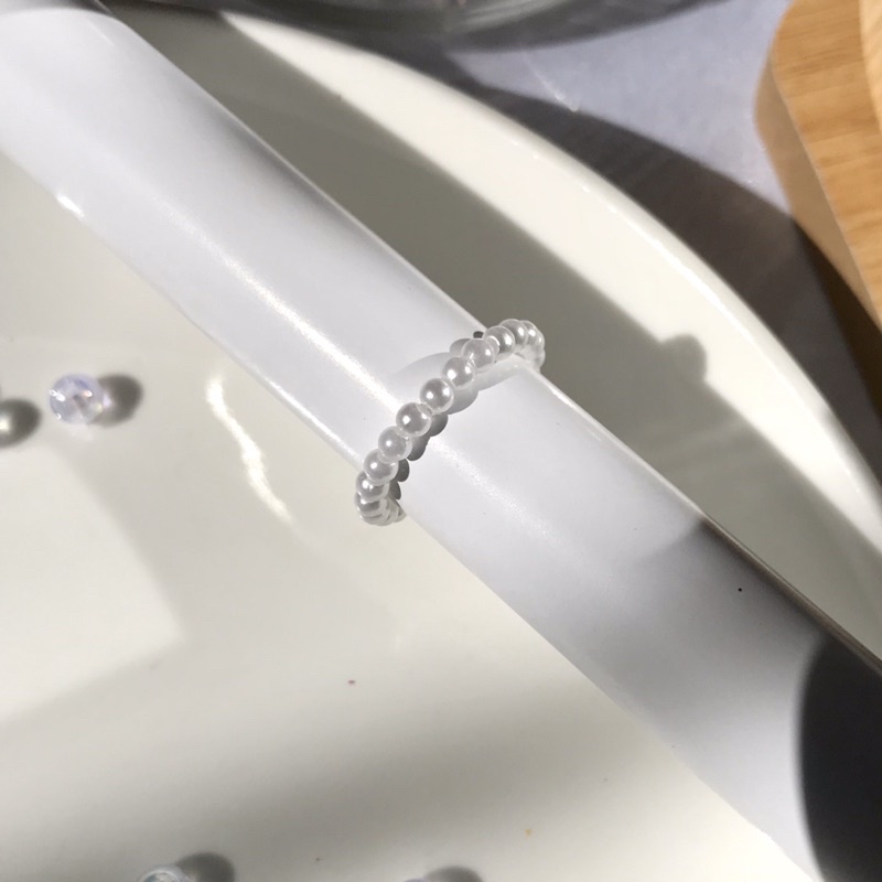 Beaded Rings - Nhẫn hạt giả ngọc trai trơn basic phong cách Hàn Quốc siêu dễ thương 🌈🌈🌈