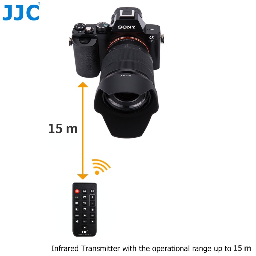 JJC RMT-DSLR2 Điều khiển từ xa hỗ trợ chụp ảnh hồng ngoại không dây cho SONY A6600 A6500 A6400 A6300 A6000 A7R IV III