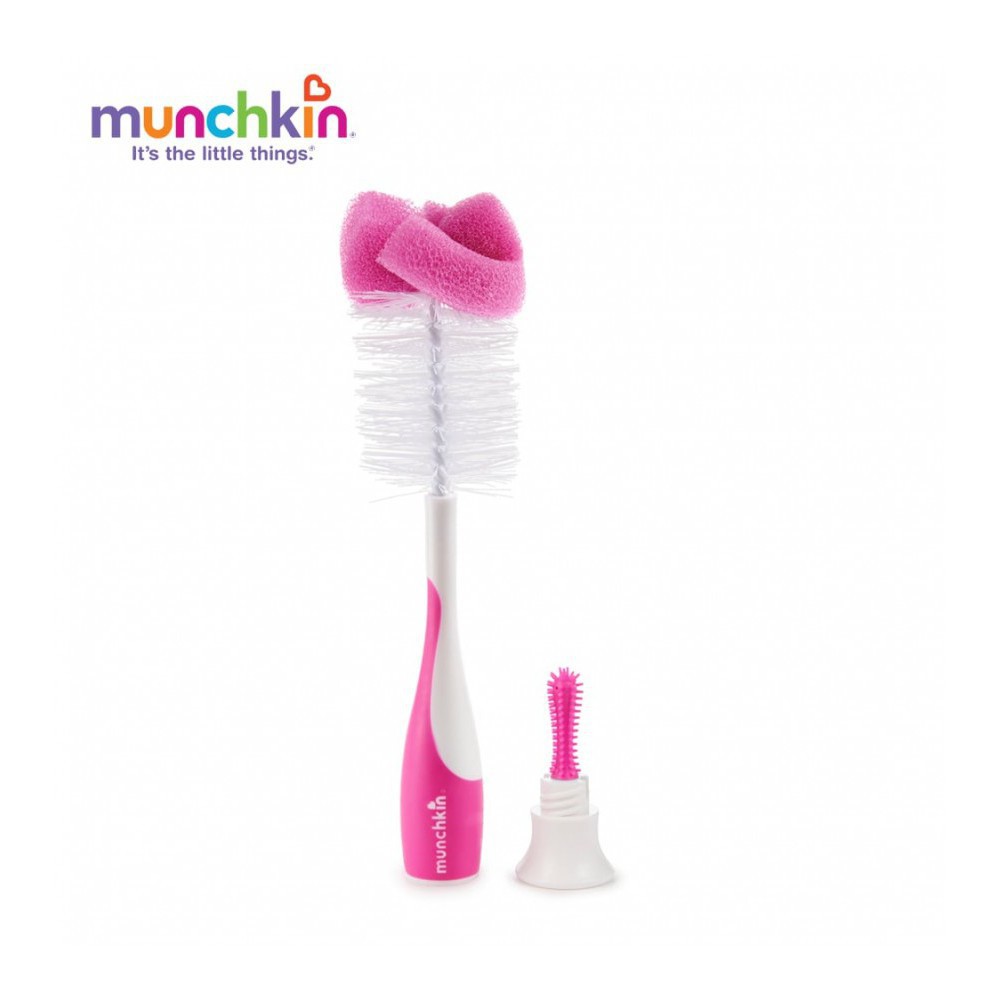 Cọ bình sữa có mút Munchkin - bộ cọ rửa bình sữa và núm ti cho bé