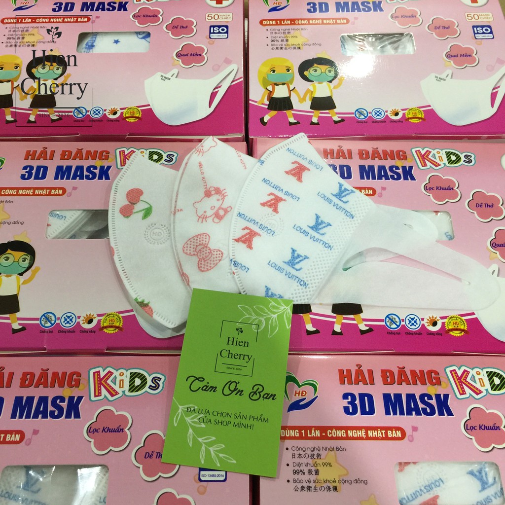 [SẴN NHIỀU LOẠI] Khẩu trang 3d trẻ em - Hộp 50 chiếc - Hàng chuẩn công ty, khẩu trang 3d cho bé từ 1 tuổi.