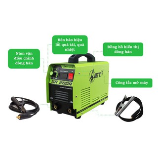 Máy hàn điện tử Hồng Ký SR 200R gồm kìm hàn + 3m dây hàn , kẹp mass +2m dây mass