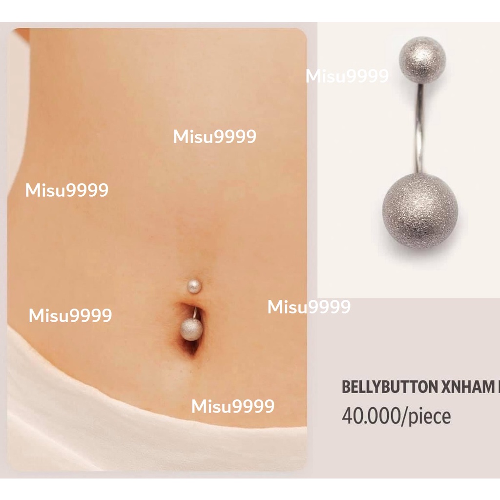 Khuyên rốn titan basic vân nhám mờ lấp lánh