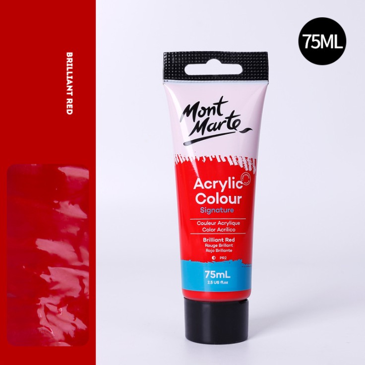 Màu Acrylic Mont Marte 75ml - Brilliant Red - Acrylic Colour Paint Signature 75ml (2.54oz) - MSCH7510