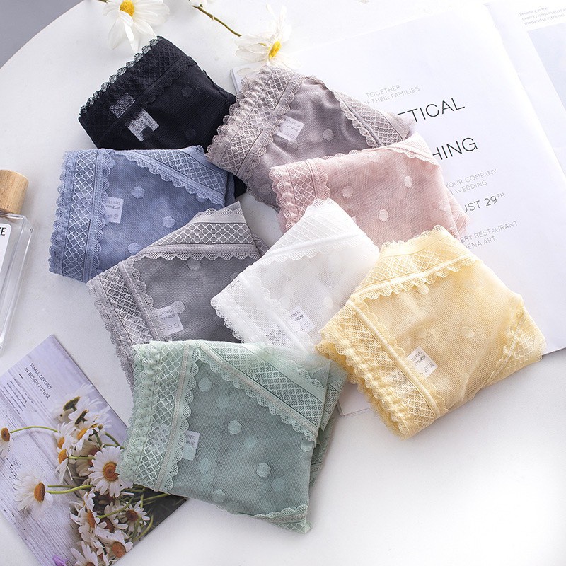 Quần Lót Nữ Ren Sexy thiết kế viền ren kẻ ô mềm mại quyến rũ mã 1657