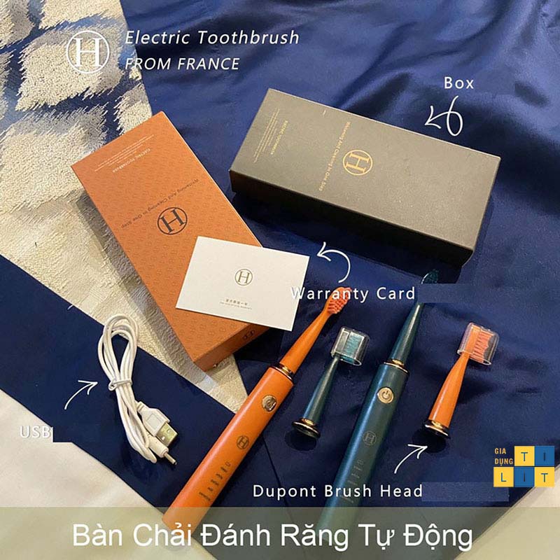 Bàn Chải Đánh Răng Điện Tự Động H , Lông Mềm Sóng Âm Chống Nước  - An Toàn Sang Trọng 5 Chế Độ Trải Răng [BÀN CHẢI ĐIỆN]