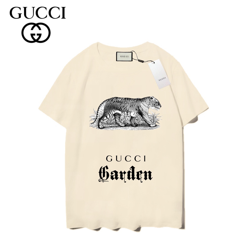 Gucci Áo Thun cotton Ngắn Tay In Họa Tiết Thời Trang Cá Tính