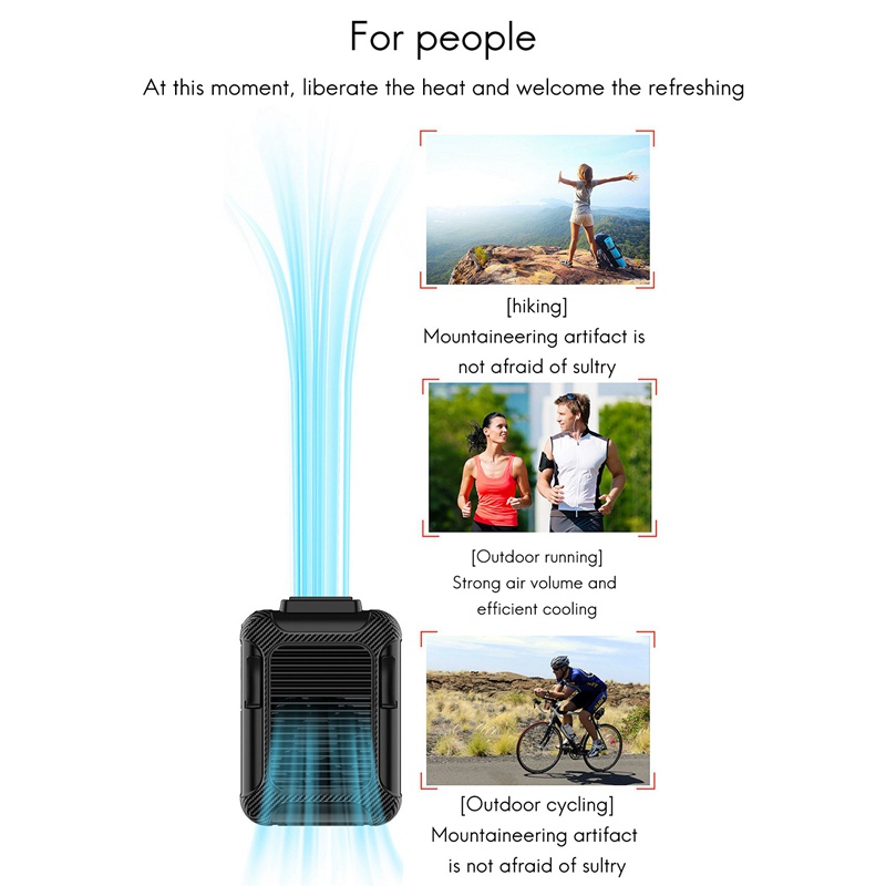 Quạt treo eo , Sạc USB Quạt Mini Di động Treo cổ Di động Eo Treo Quạt thắt lưng Không dây Di động Nhỏ