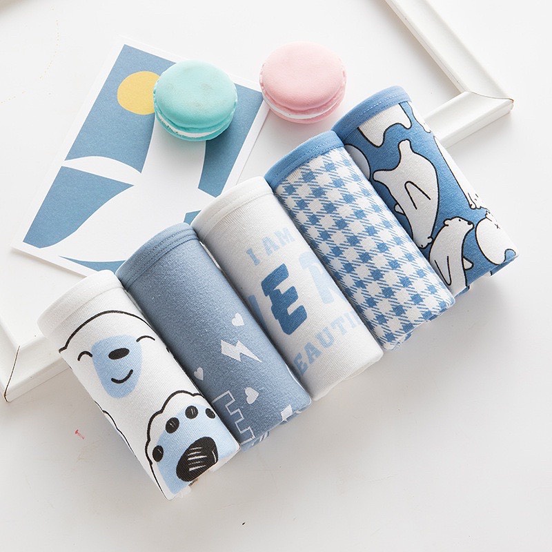 Quần Lót Nữ Chất Cotton Kute Hình Gấu Xanh Dễ Thương Đáy Lót Kháng Khuẩn SAM SAM