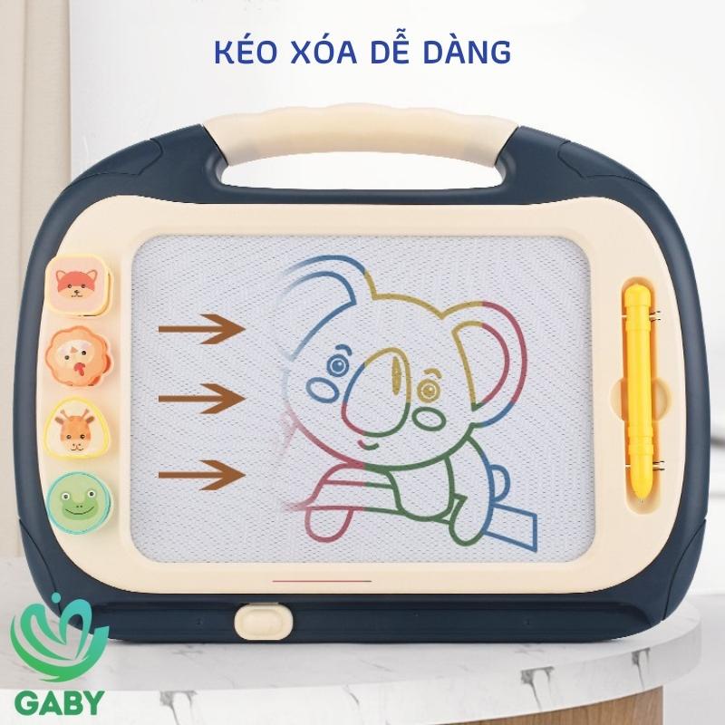 Bảng vẽ tự xóa thông minh cho bé có chân bàn loại to GABY bảng từ tính tập viết, tập vẽ, an toàn, không lem mực