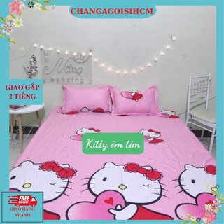 Ga cotton poly bọc đệm 1m6x2m và 1m8x2m-mẫu hello kitty